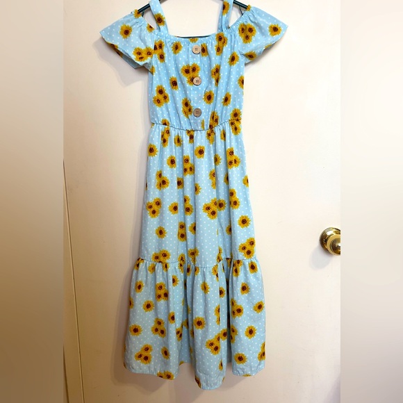 Girl's dress, floral print, size 7/7 - Picture 3 of 6